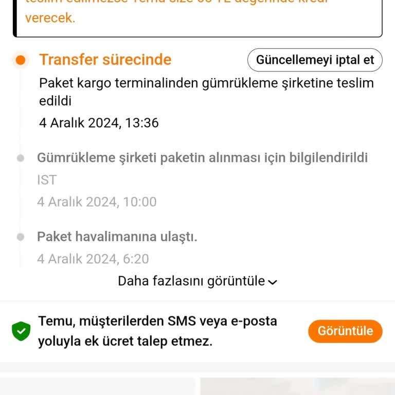 Gümrükte Bekleyen Siparişin Teslim Edilmemesi