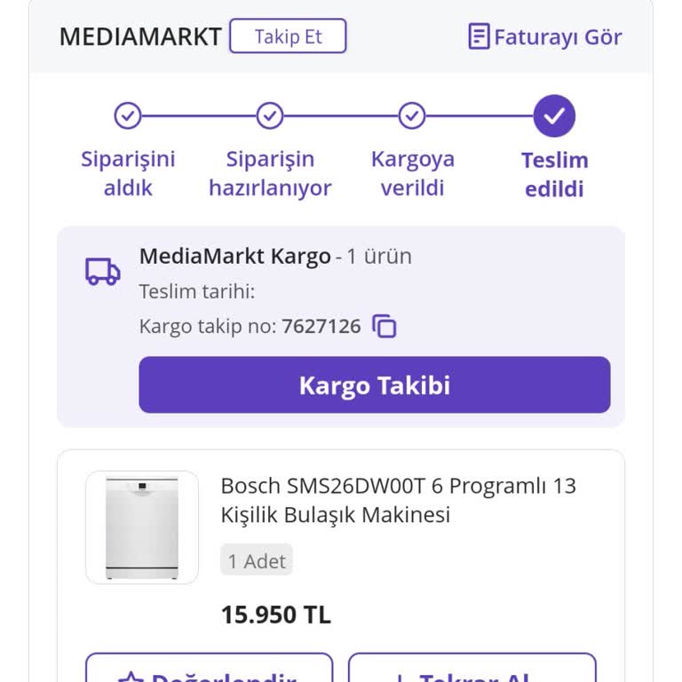 Media Markt Teslim Edilemeyen Bulaşık Makinesi Mağduriyeti