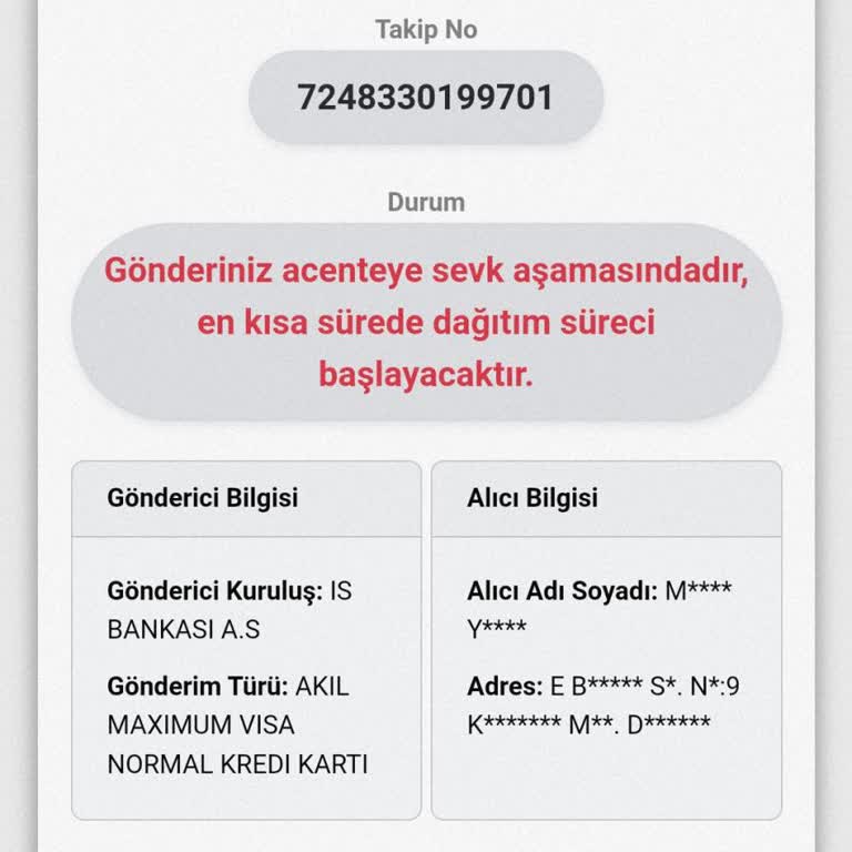 Kredi Kartım Kuryenet Yüzünden Hala Teslim Edilmedi