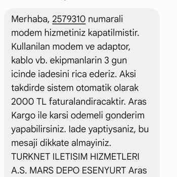 Modem İadesine Rağmen Borç Mesajı Ve Ulaşılamayan Müşteri Hizmetleri