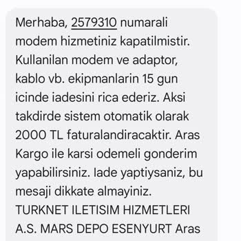 Modem İadesine Rağmen Borç Mesajı Ve Ulaşılamayan Müşteri Hizmetleri