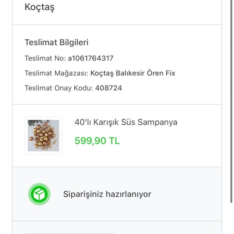 Koçtaş Online Sipariş İptalinde Yaşanan Sorun