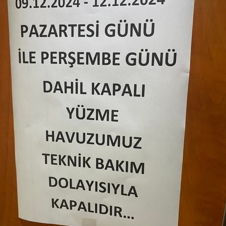Kapalı Havuz Tadilatı Bilgilendirilmedi
