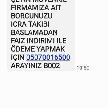 Uckoclar Hk (SMS) Tarafından Gelen Mesaj