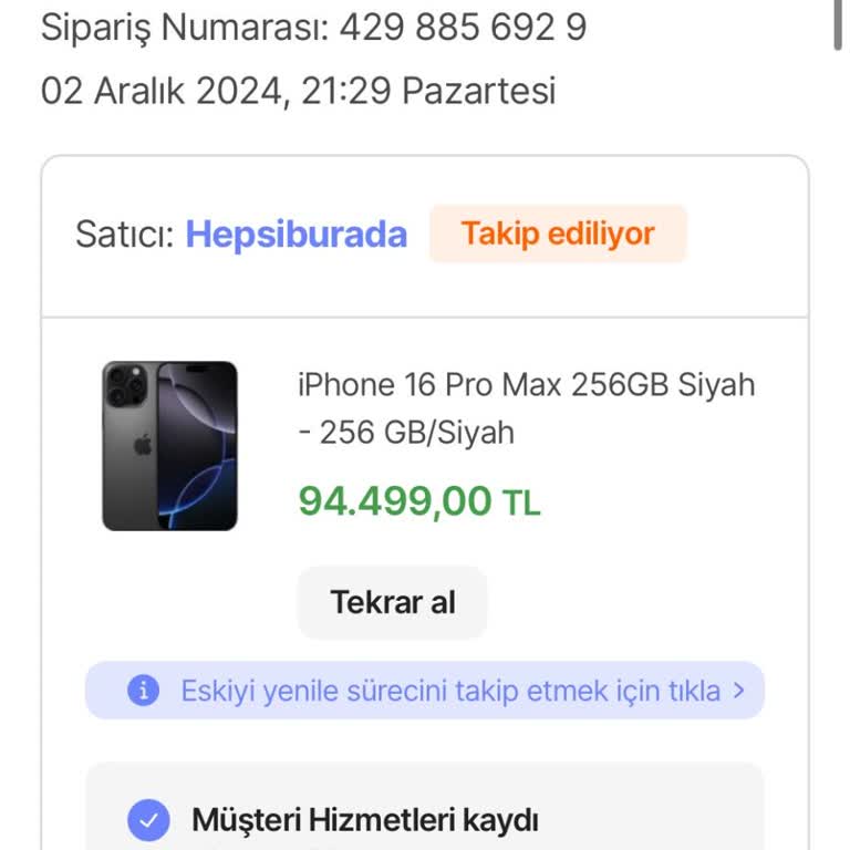 Hepsiburada'dan Sipariş Ettiğim İphone 16 Pro Max Teslim Edilmiyor!