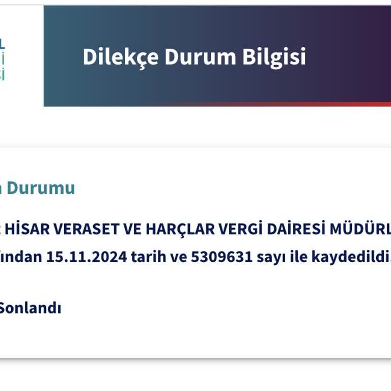 Hisar Veraset Ve Harçlar Vergi Dairesi Para İadesi!