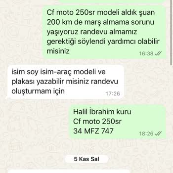 Sıfır Motorun Sürekli Marş Problemi Ve Servis Randevu Sorunu