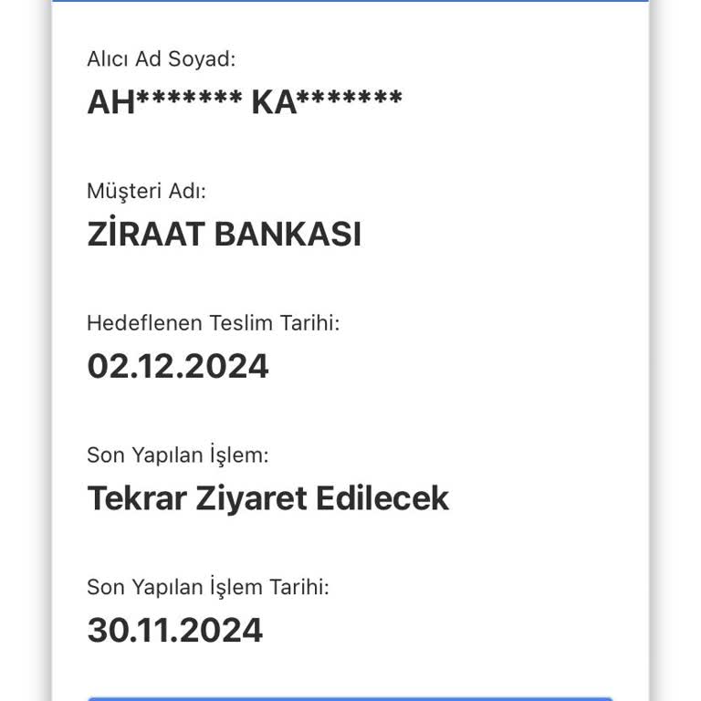 KYK Kredi Kartımın Teslimatında AGT Kurye Sorunu