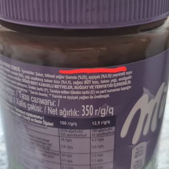 Milka Fındık Ezmesi Etiketindeki Tutarsızlık