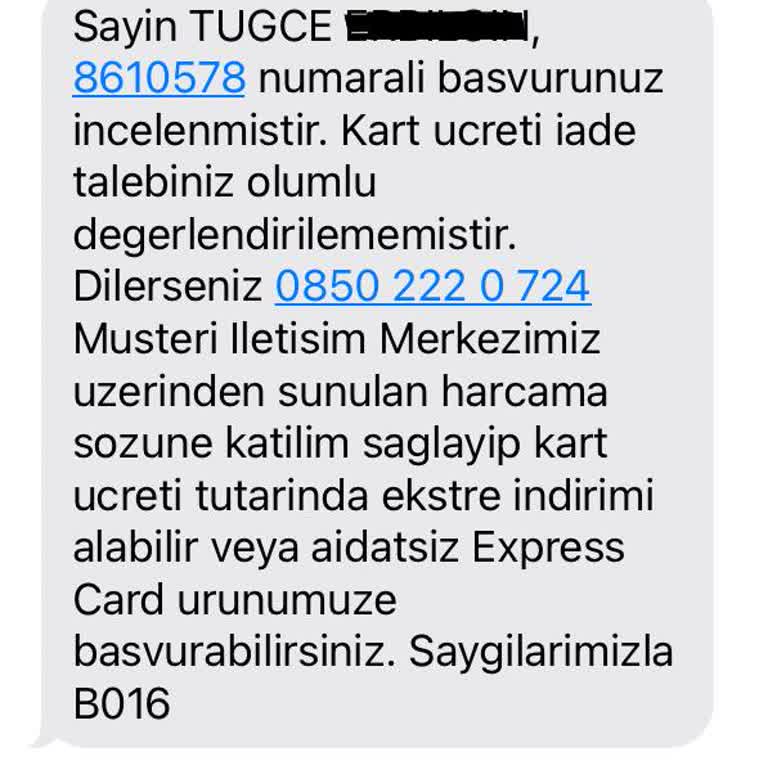 VakıfBank Kredi Kartı Aidat Ücreti İadesi Talebi