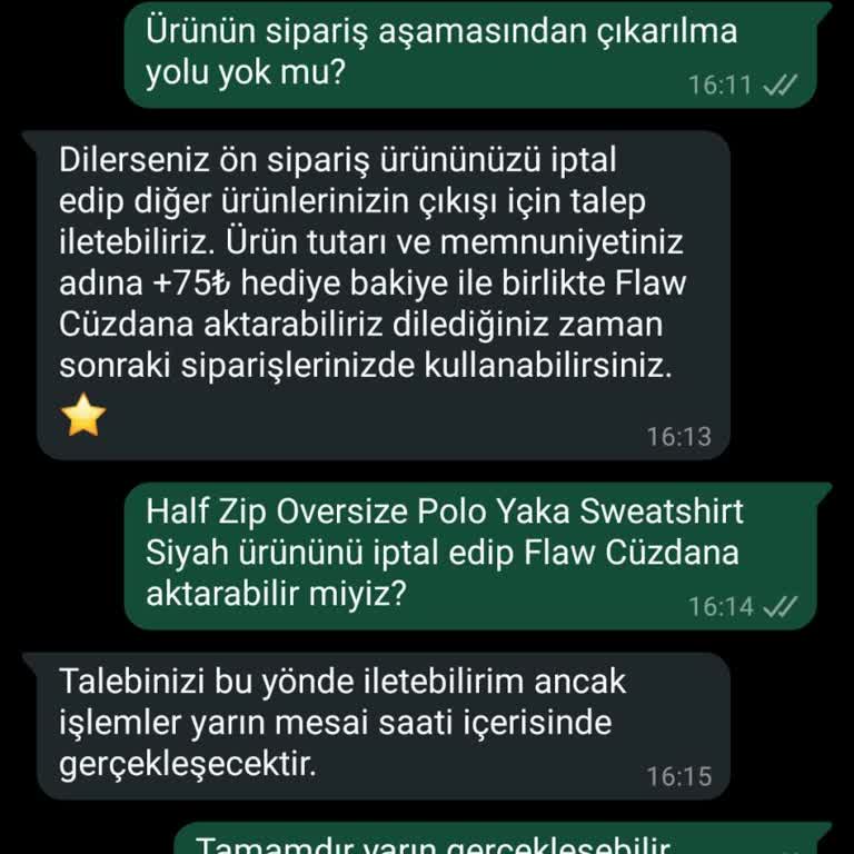 Flaw Wear'dan İade Sorunu Ve Geç Yanıtlar