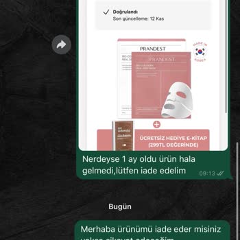 Prandest Maske Siparişimde 1 Aydır Bilgi Yok, Mağdurum