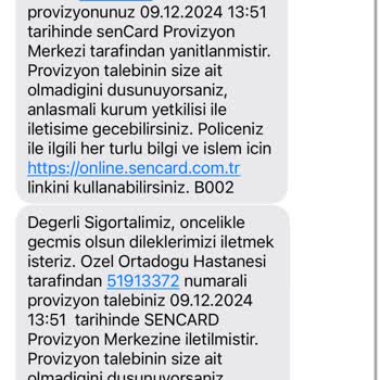 Özel Hastanede Provizyon Sorunu Ve Ücret İadesi Talebi