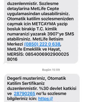 Yanlış Kişisel Bilgilerle Gelen Metlife SMS'leri