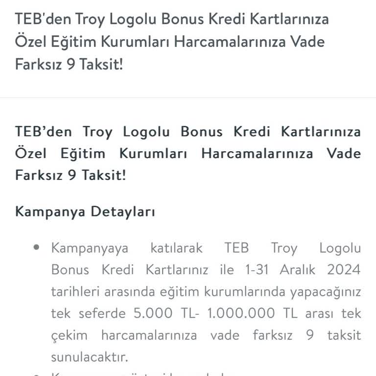 TEB Troy Kart Taksit Yanıltmacası Ve Müşteri Mağduriyeti