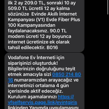 Vodafone'un Yanlış Fatura Ve Söz Verilen İndirim Sorunu