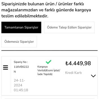 Çetinkaya.com'da Sipariş Ve İade Sorunları