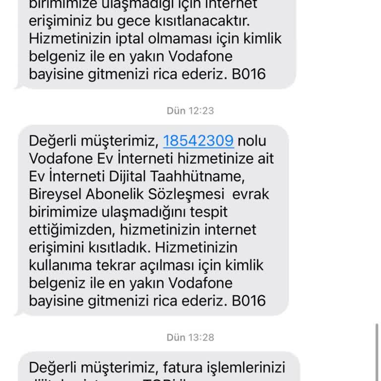 Vodafone İnternet Bağlantısı Ve Evrak Sorunu