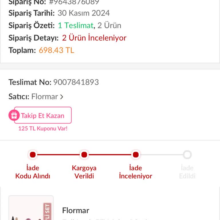 İndirimli Ürünlerim Gelmeden İade Edildi