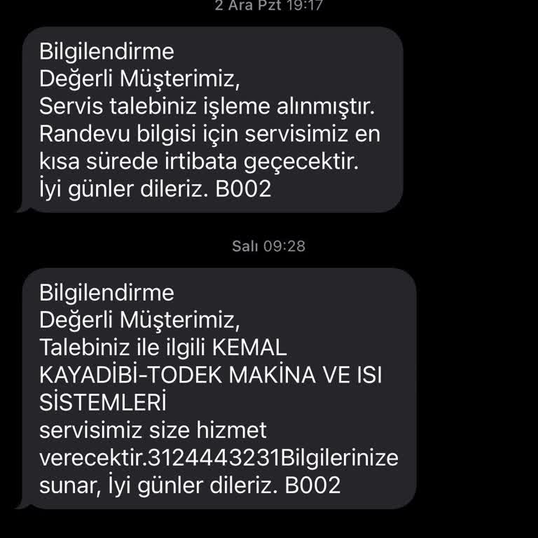Kombinin Garanti Kapsamında Servis Sorunu
