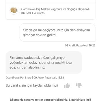 Kedi Evi Siparişimde Karşılaştığım Sorunlar