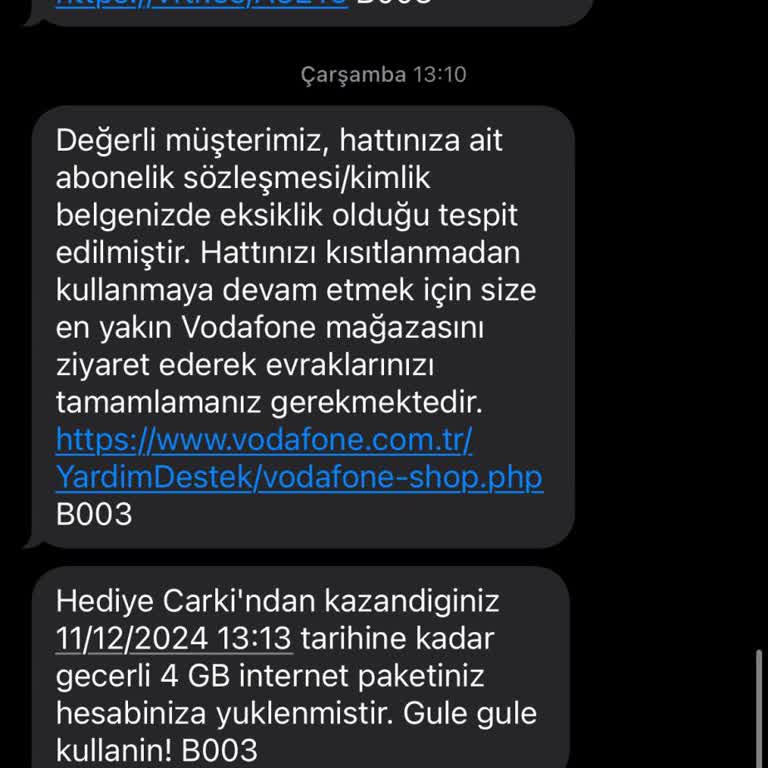 Vodafone'un Evrak Eksikliği Yüzünden Kısır Döngüde Mağduriyet