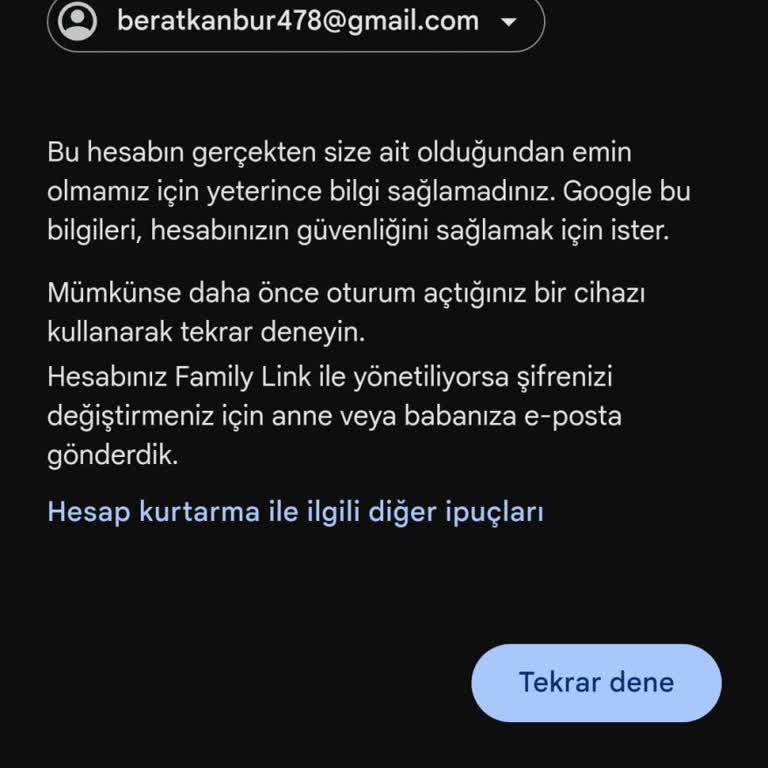 Gmail Şifre Yenileme Sorunu