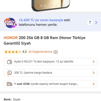 Honor 200 Siparişim Hala Kargolanmadı Ve Yanıltıcı Bilgiler Veriliyor