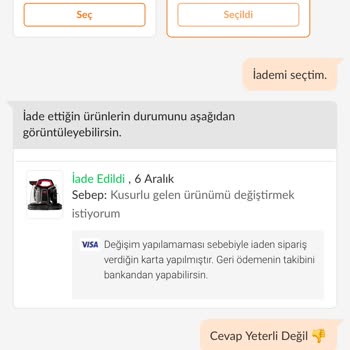 Bissell Multiclean Koltuk Yıkama Makinesi Değişim Ve İade Sorunu