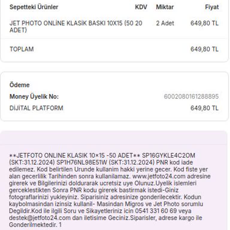 Yanlış PNR Kodu İle Fotoğraf Baskı Sorunu