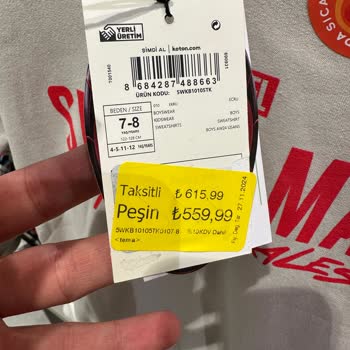 Etiket Kesildiği İçin Değişim Yapılmadı