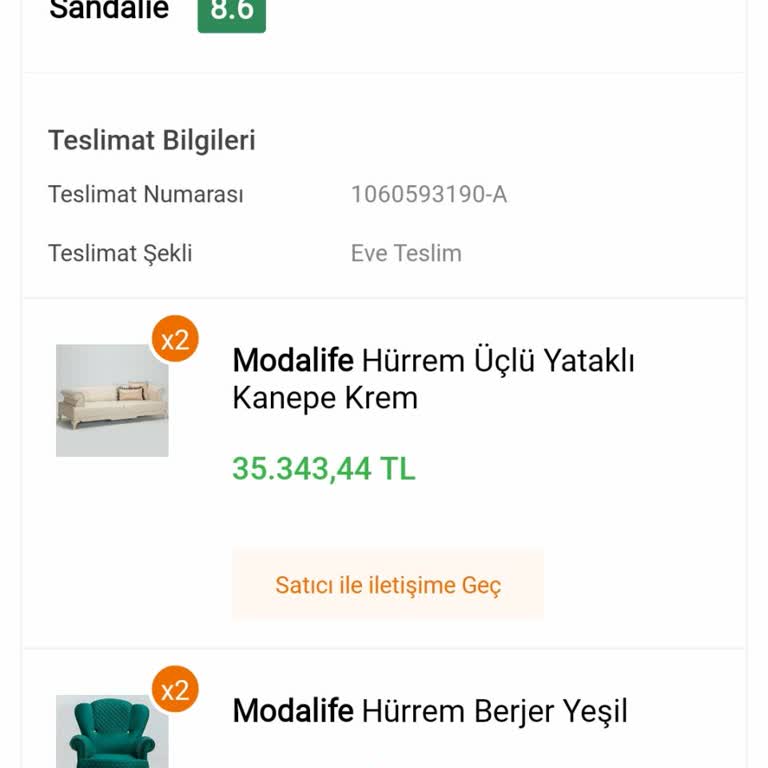 Modalife Teslimat Ve Müşteri Hizmetleri Hayal Kırıklığı