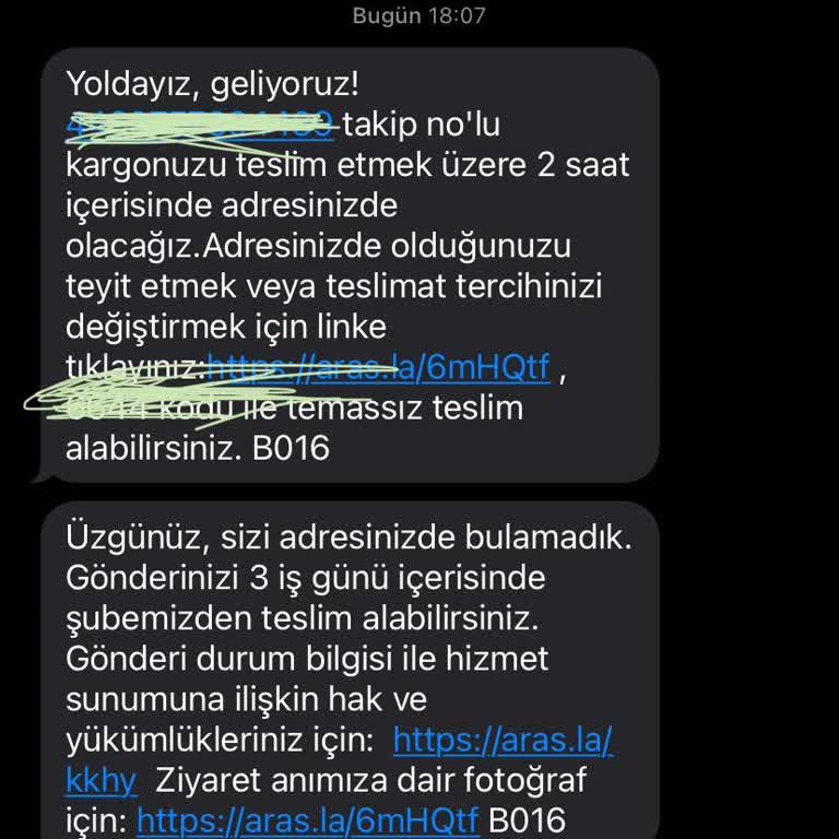 Aras Kargo Teslimat Sorunu: Evdeyken Yokmuşum!