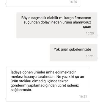 Oysho Ve Kargo Firması Arasında Mağduriyet