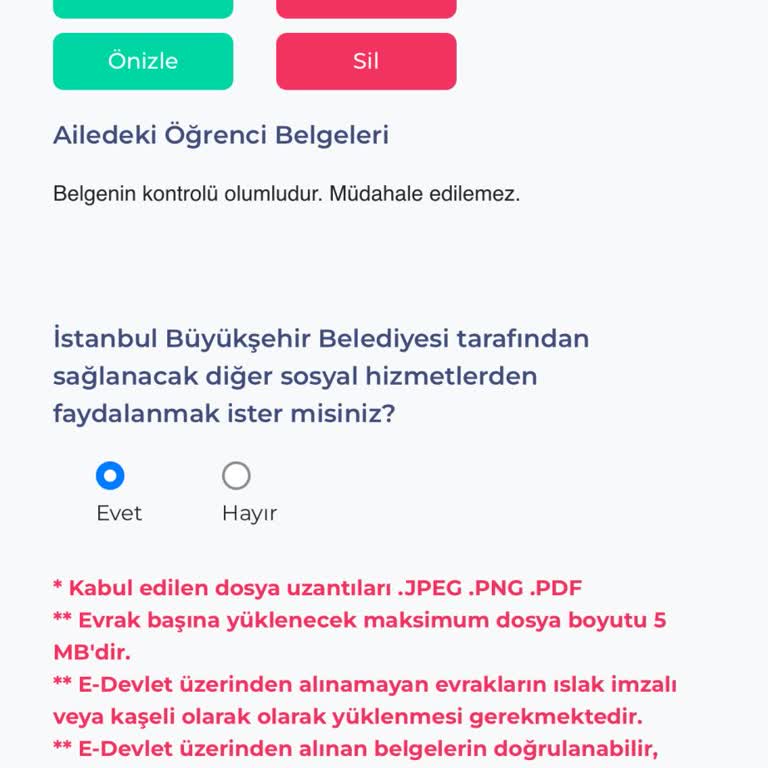 İBB Genç Üniversiteli Burs Başvuru Sürecinde Belgelerle İlgili Sorun