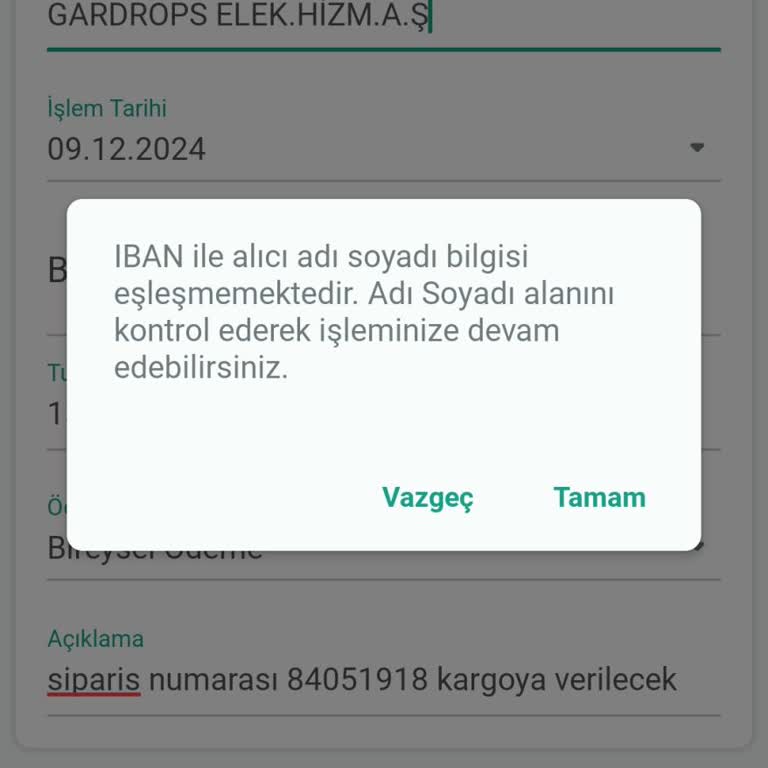 Gardrops'ta İade Edilen Ürün Sorunu Ve Yanlış IBAN Bilgisi