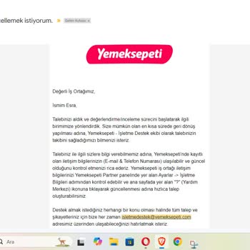 Yemeksepeti İşletme Destek Sorunları Ve Zararlar