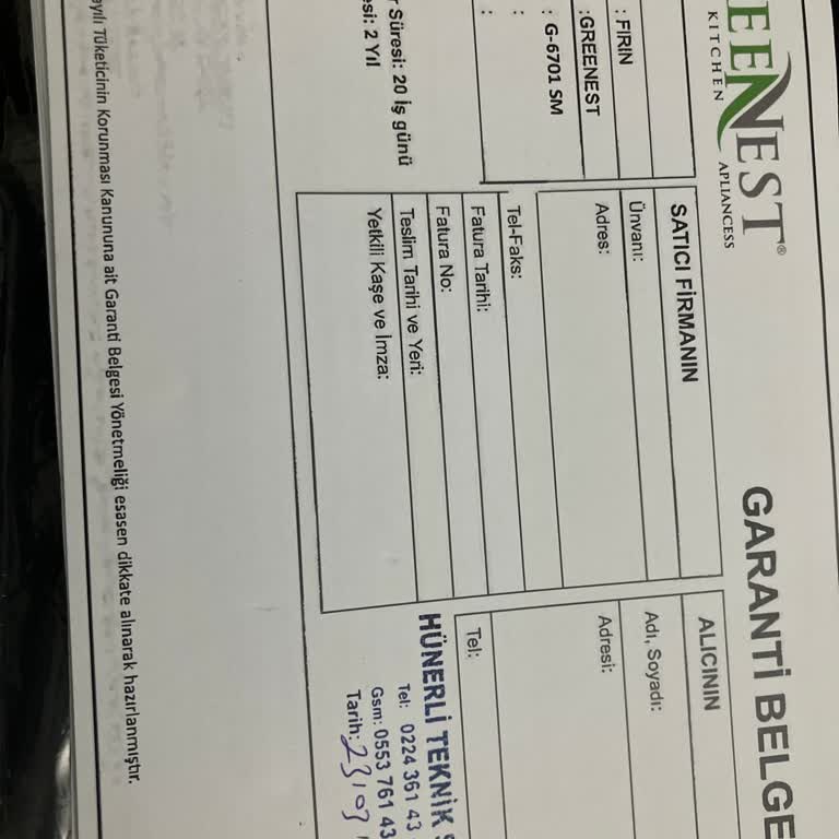 Greenest Marka Ankastre Set İle Yaşanan Servis Sorunları