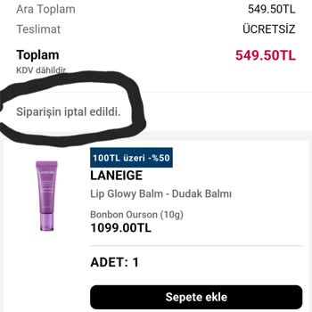 Sephora Teslimat Sorunu: İptal Edilen Sipariş