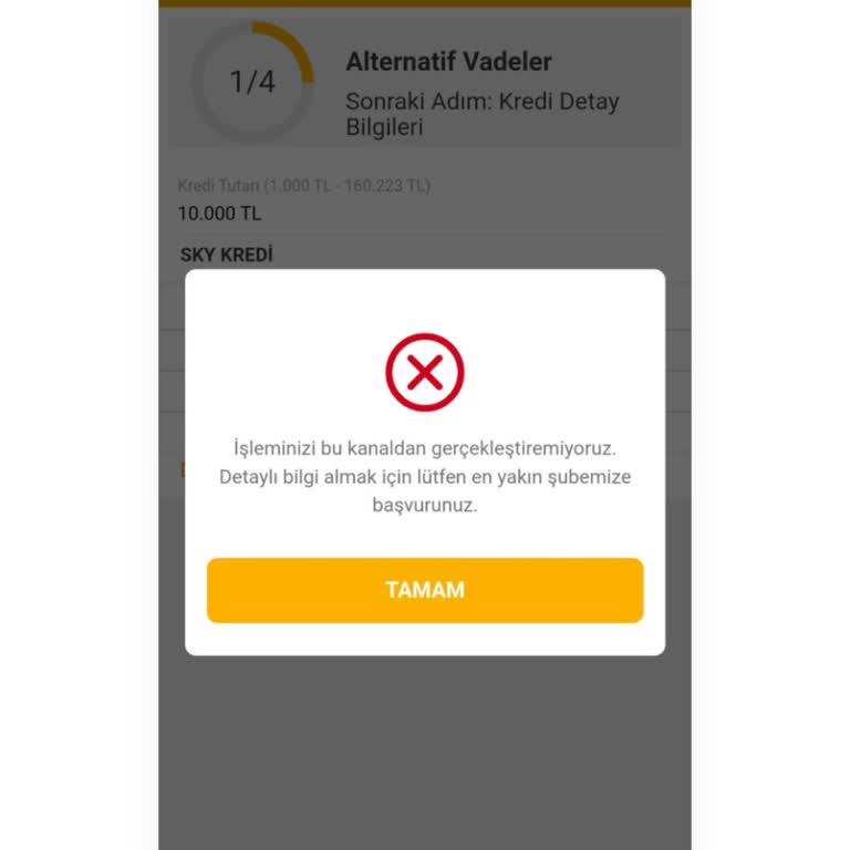 Skylimit Olmasına Rağmen Bankaya Yönlendirme Sorunu