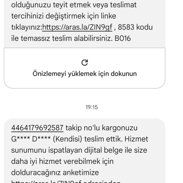 Yanıltıcı Teslimat Mesajı