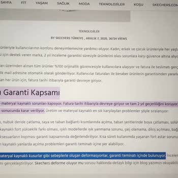 Garanti Kapsamında Değişim Talebi Reddedilen Ayakkabı Sorunu