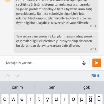 İptal Edilen Sipariş Ve Hatalı Fiyatlandırma Sorunu