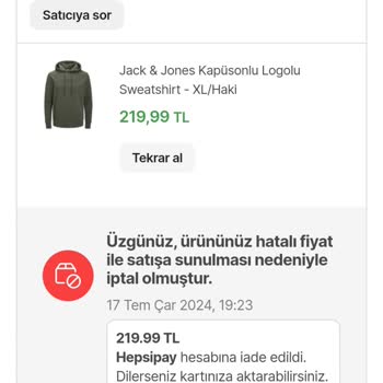 Hepsiburada'da İptal Edilen Siparişler Ve Mağduriyet