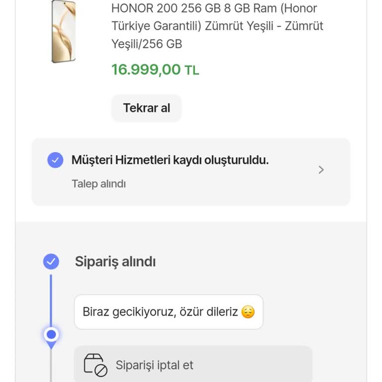 Sipariş Edilen Telefonun Teslim Edilmemesi