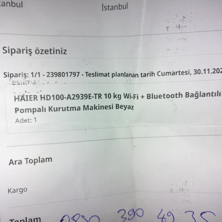 Kurutma Makinesi Teslimatında Gecikme Ve İletişim Sorunu