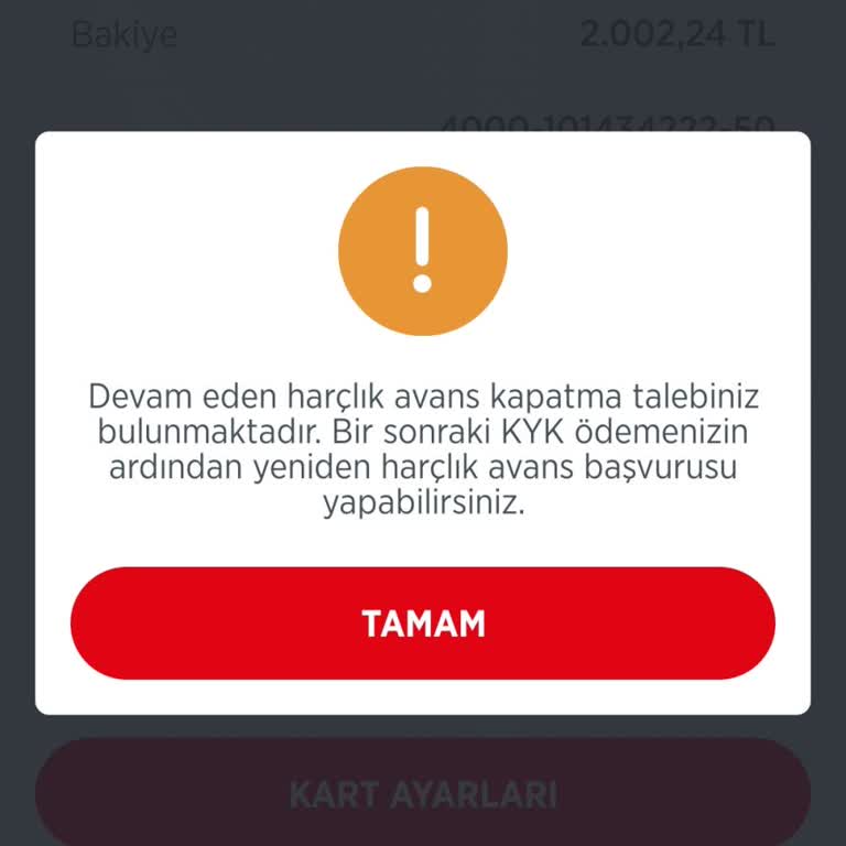 Harçlık Avans Başvurusunda Yaşanan Sorun