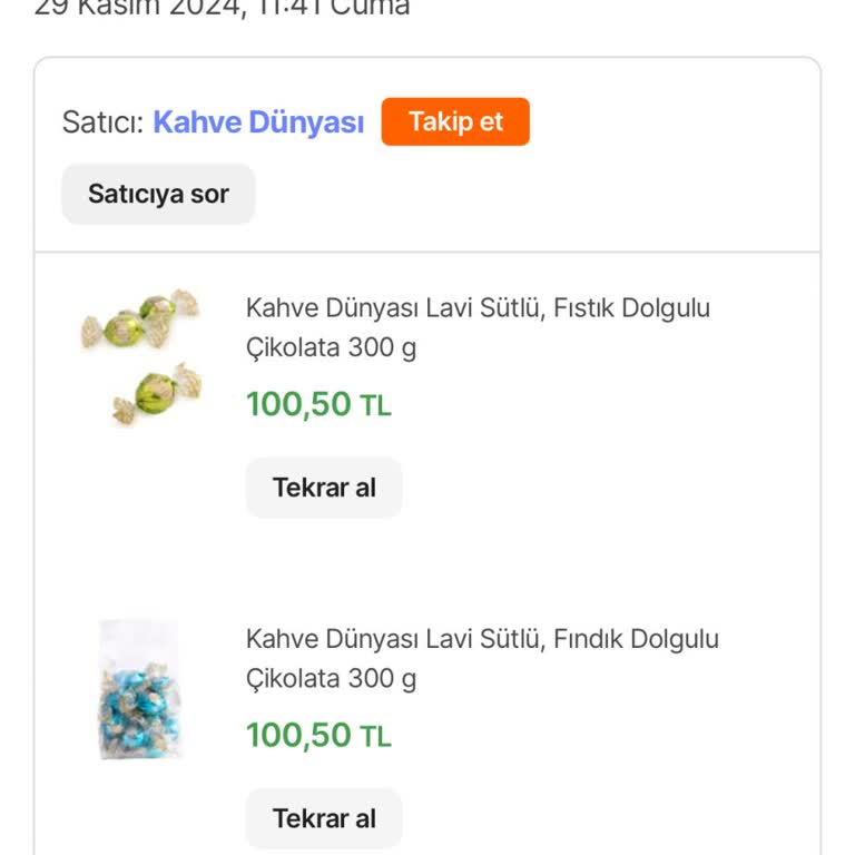 Kahve Dünyası İndirimli Çikolata Siparişim Kargoya Verilmedi