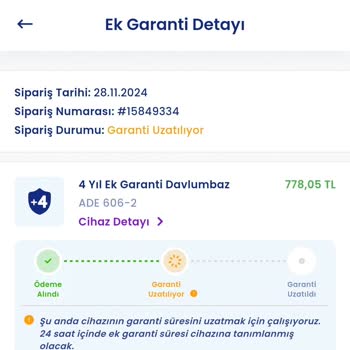Garanti Uzatma Hizmetinde Eksik Teslimat Sorunu