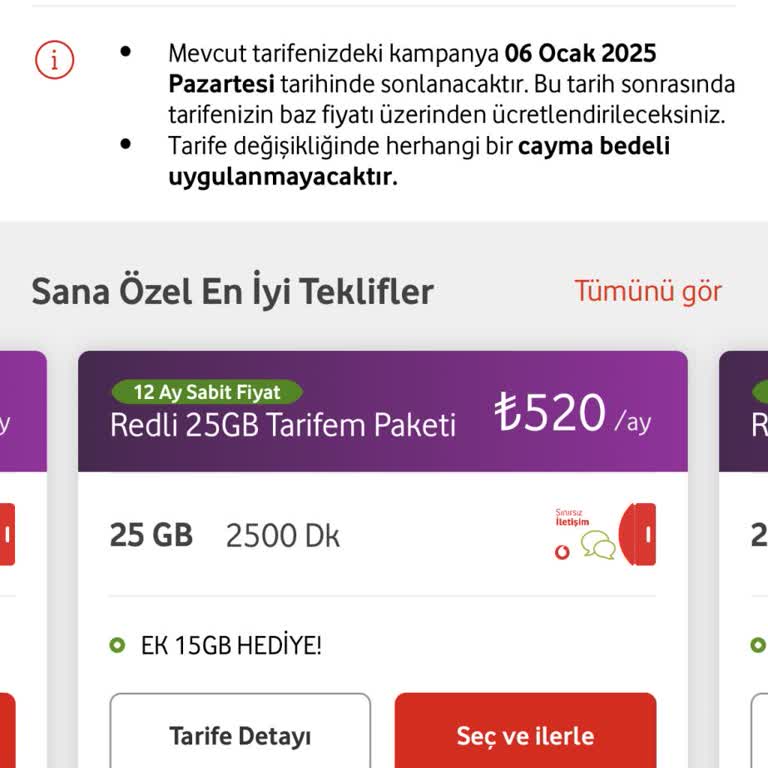 Vodafone Tarifemdeki Fahiş Fiyat Artışına Tepki